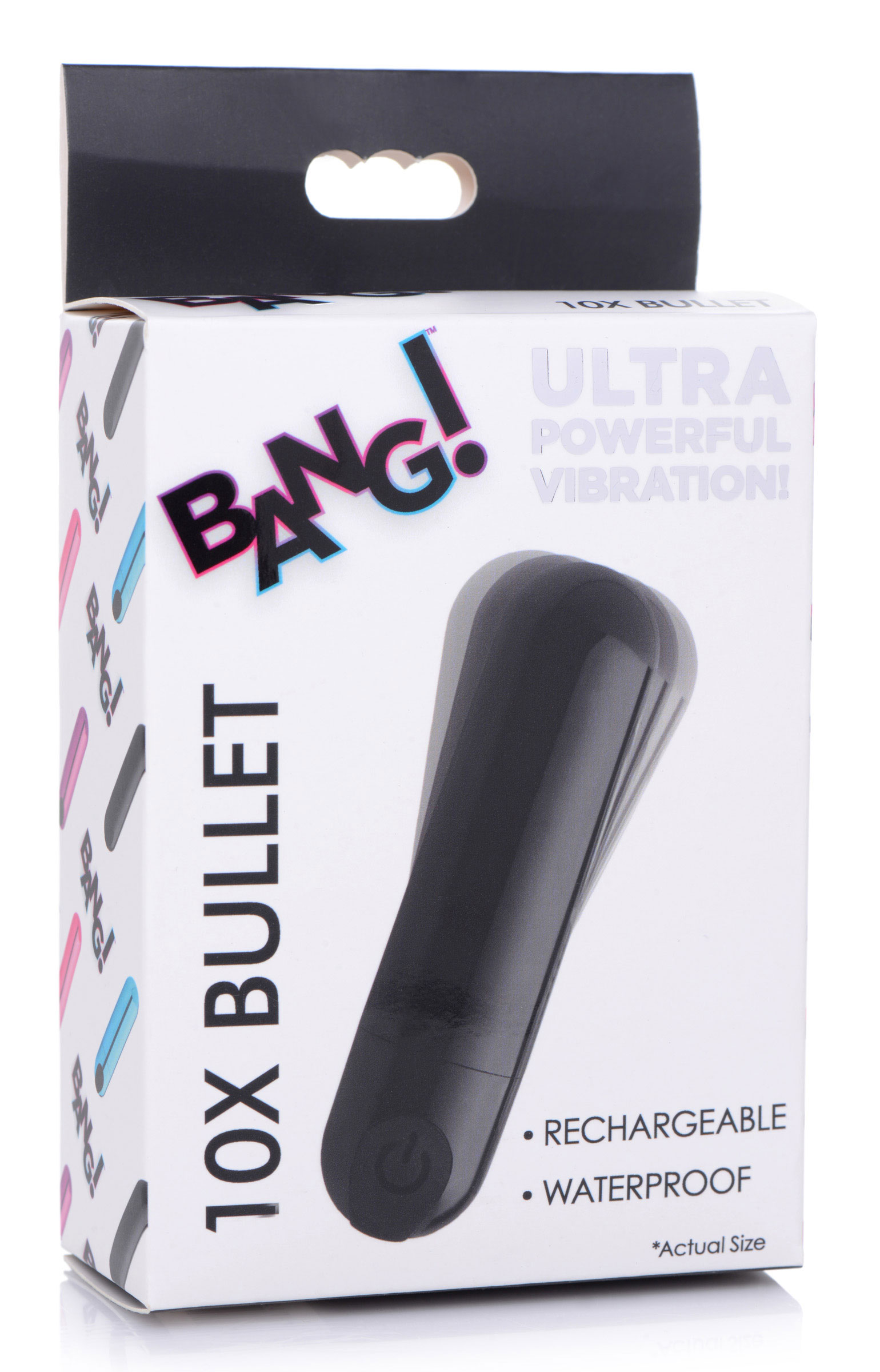 10x rechargeable vibrating metallic bullet black