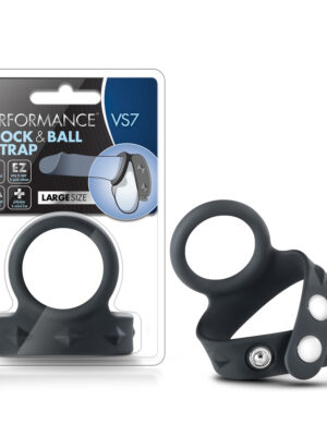 performance vs7 silicone cock & ball strap large black