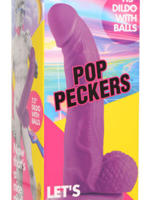 pop pecker 7.5 inch dildo with balls purple