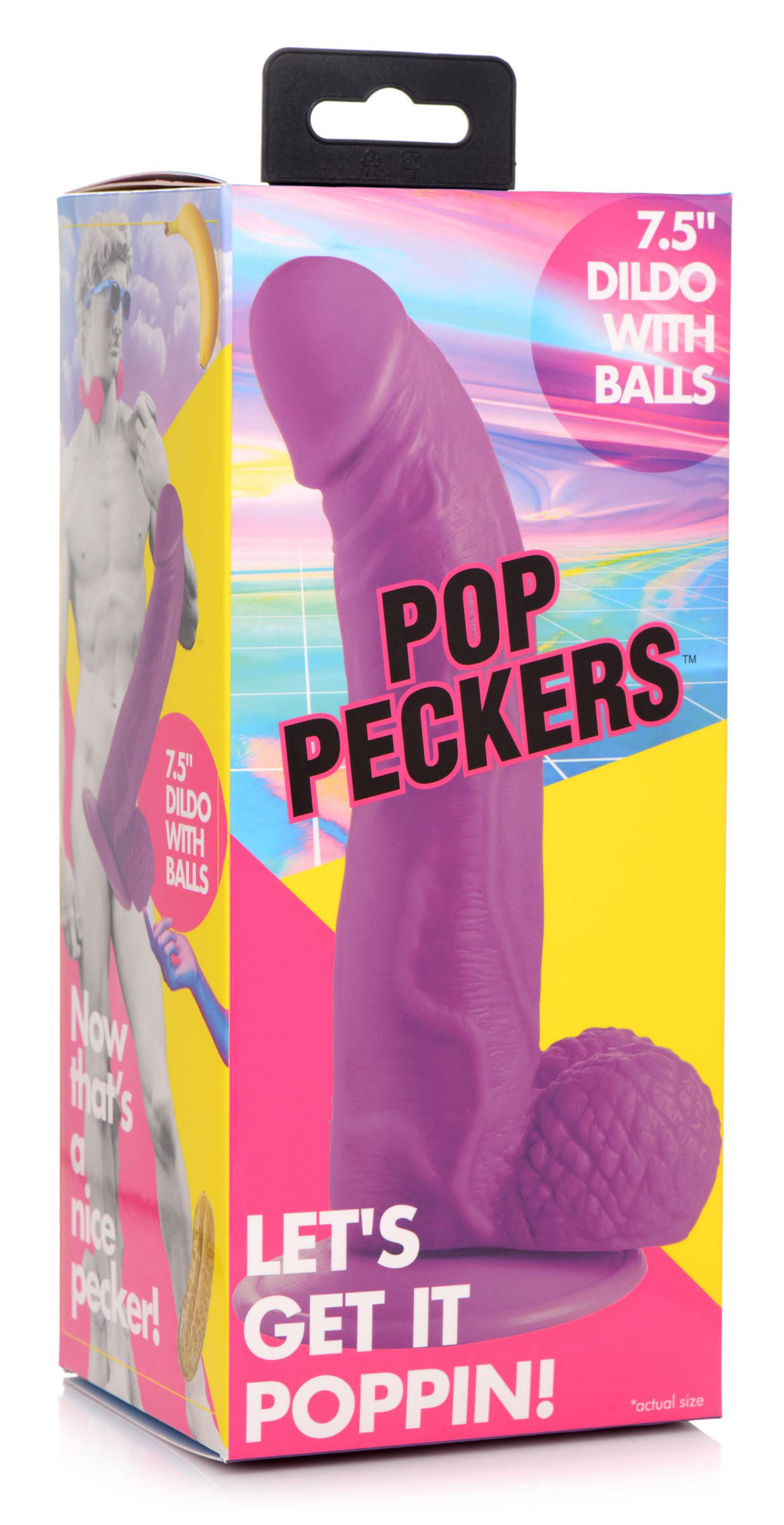 pop pecker 7.5 inch dildo with balls purple