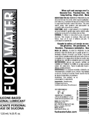 fuck water premium silicone lubricant 4 fl. oz.
