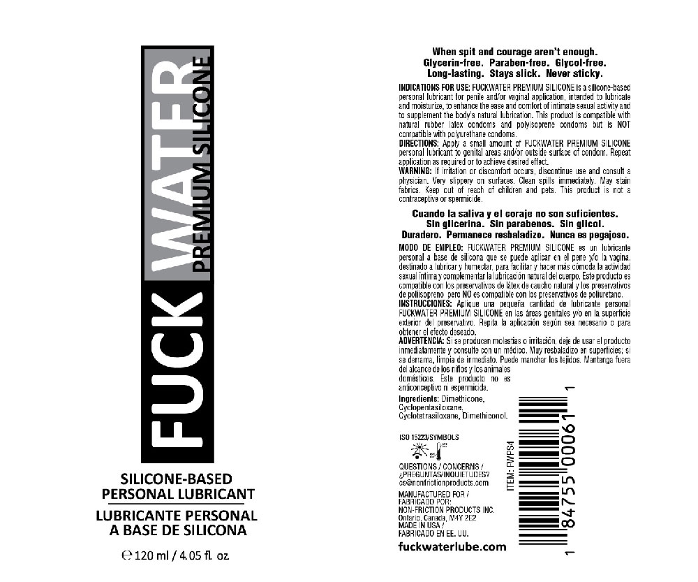 fuck water premium silicone lubricant 4 fl. oz.