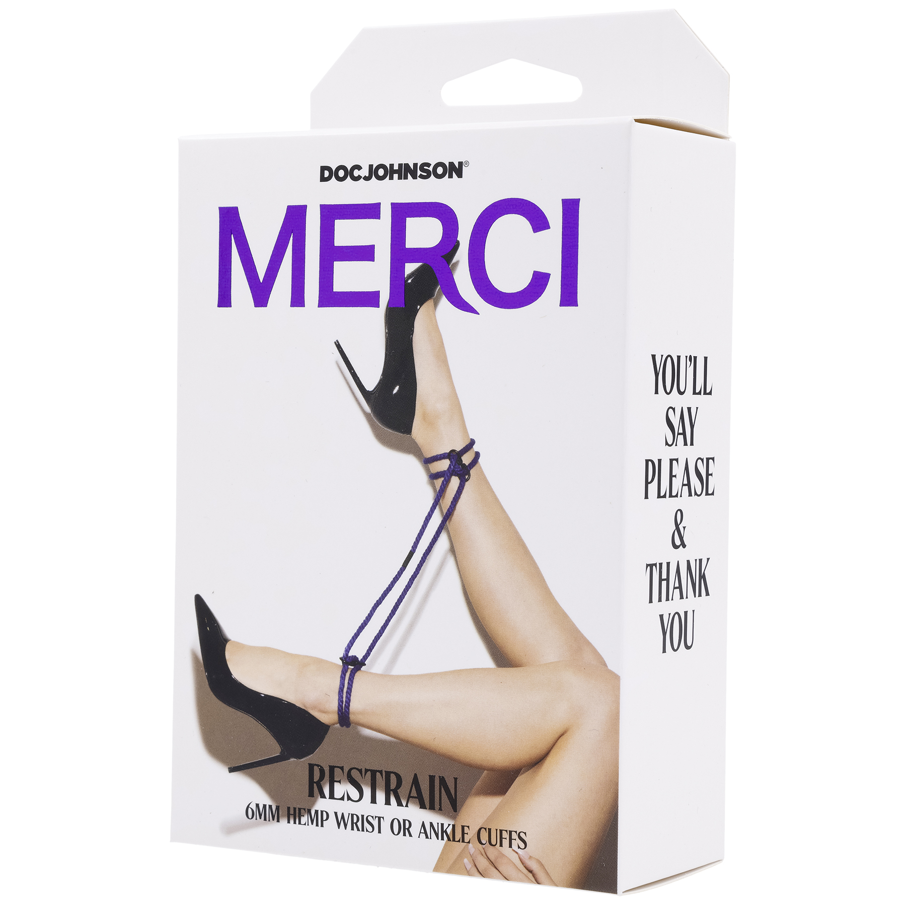 merci restrain 6mm hemp wrist or ankle cuffs violet