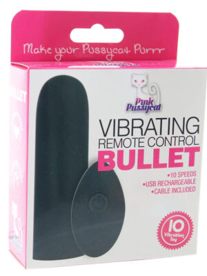 pink pussycat vibrating remote control bullet black