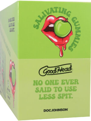 goodhead salivating gummies 24 pk display (3 pcs per pouch) green apple