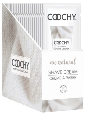 coochy shave cream au natural 15 ml foils 24 count display