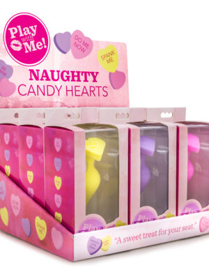 naughty candy hearts display 9 pieces assorted colors
