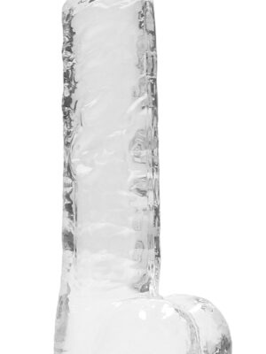 7 inch realistic dildo with balls translucent