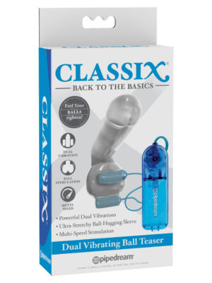 classix dual vibrating ball teaser blue/clear