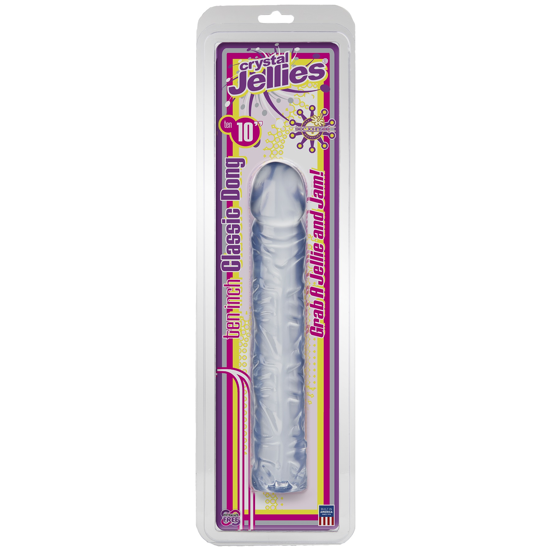 crystal jellies classic dong 10 inch clear