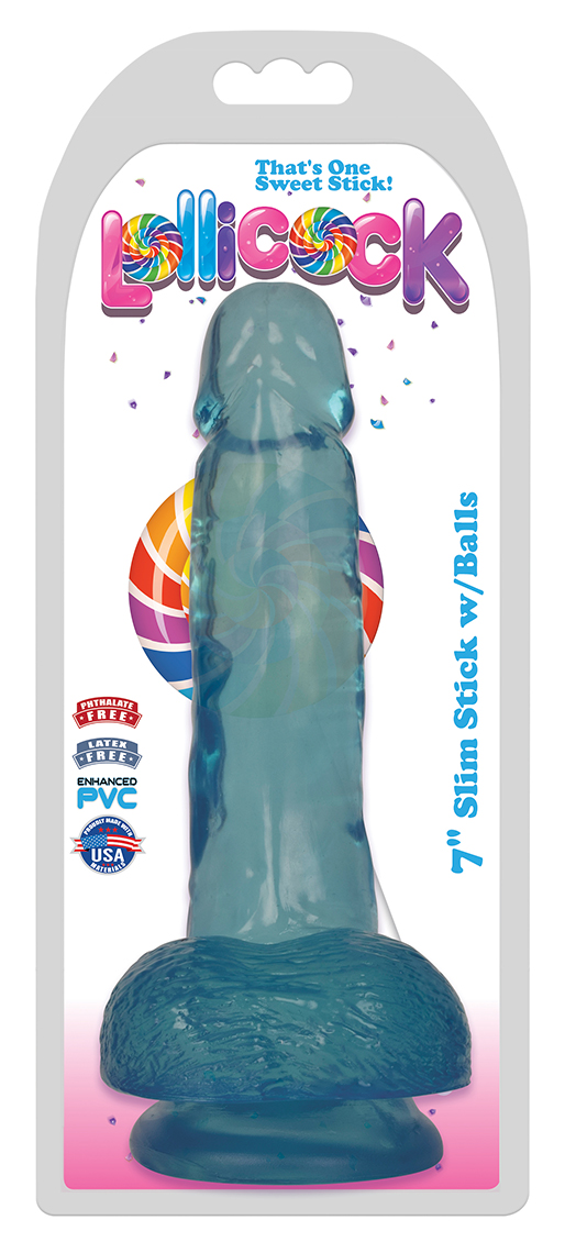 lollicock 7 inch slim stick with balls berry ice lollicock 7 inch slim stick with balls berry ice