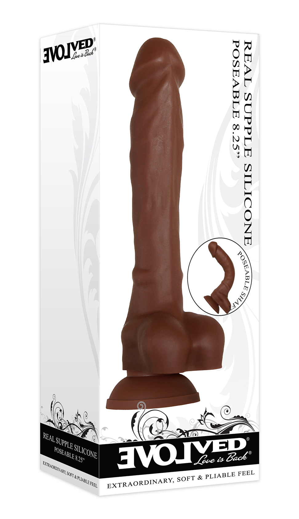 real supple silicone poseable dark 8.25 inch