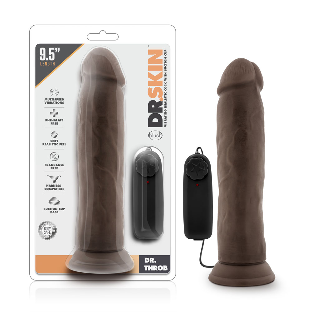 dr. skin dr. throb 9.5 inch vibrating realistic cock with suction cup chocolate dr. skin dr. throb 9.5 inch vibrating realistic cock with suction cup chocolate