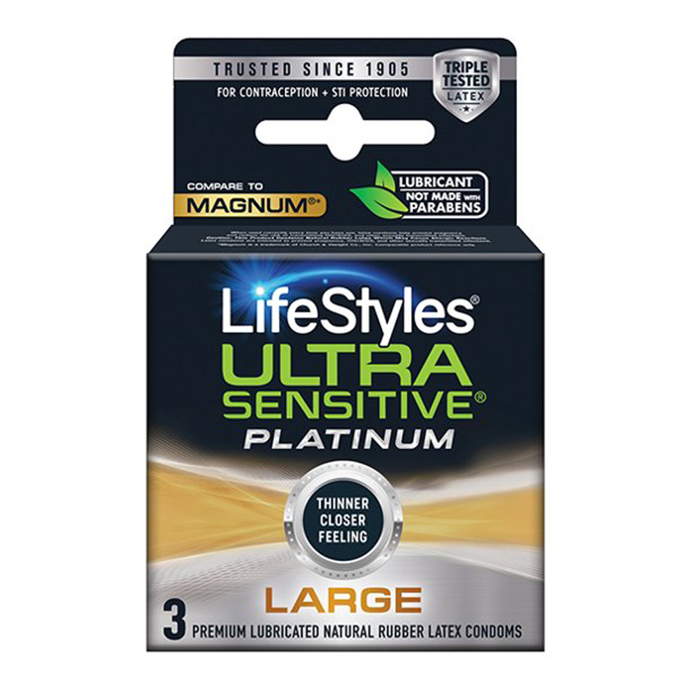 lifestyles ultra sensitive platinum large 3 pack