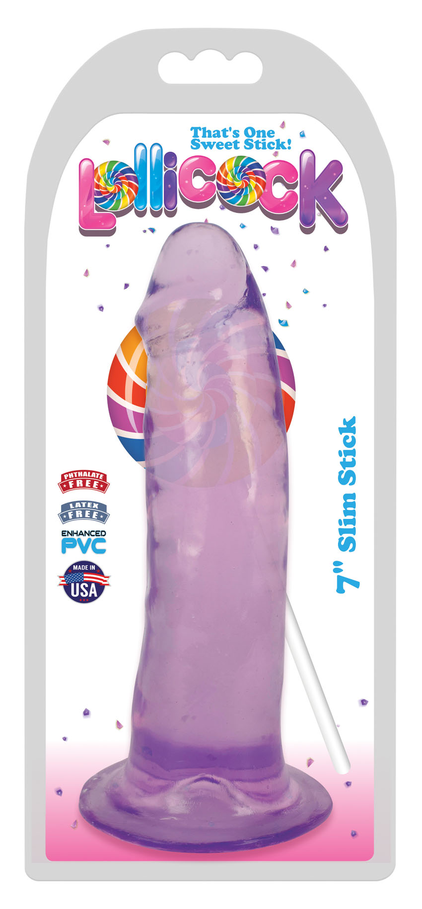 lollicock 7 inch slim stick grape ice