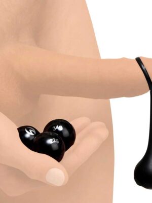 cock dangler silicone penis strap with weights black cock dangler silicone penis strap with weights black