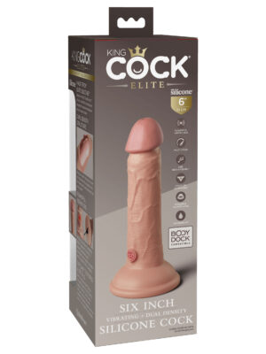 king cock elite 6 inch vibrating silicone dual silicone dual density cock light