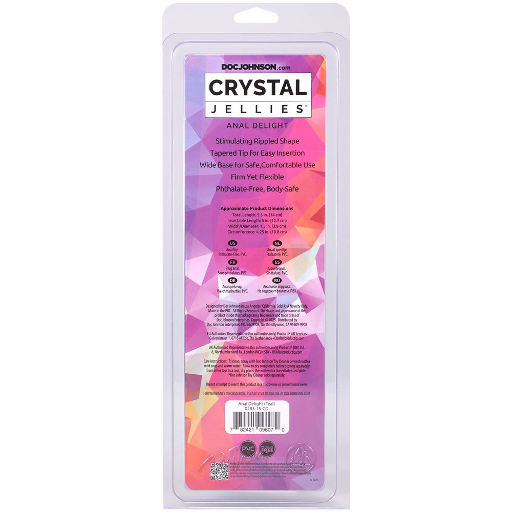 crystal jellies anal delight 5 inch teal