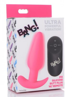 21x silicone butt plug with remote pink 21x silicone butt plug with remote pink