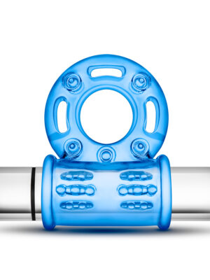 stay hard 10 function vibrating bull ring blue