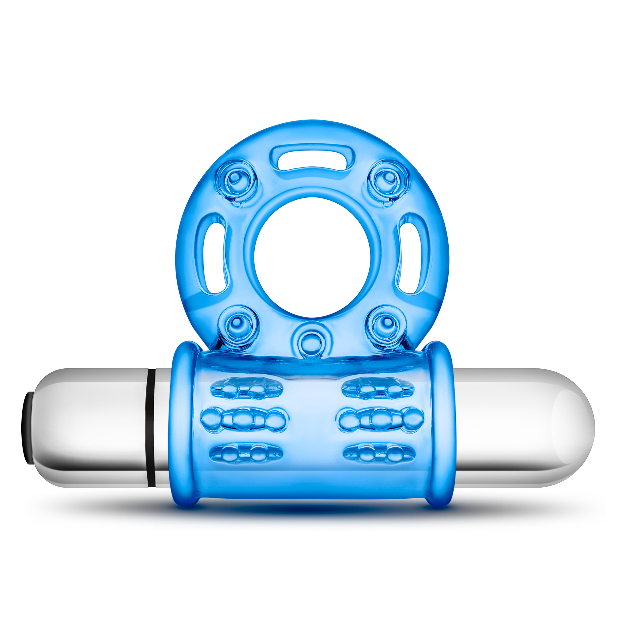 stay hard 10 function vibrating bull ring blue