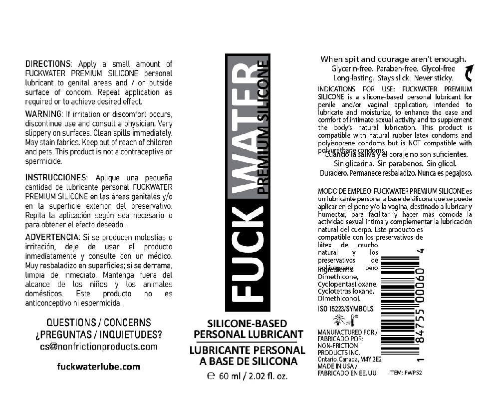 fuck water premium silicone lubricant 2 fl. oz.