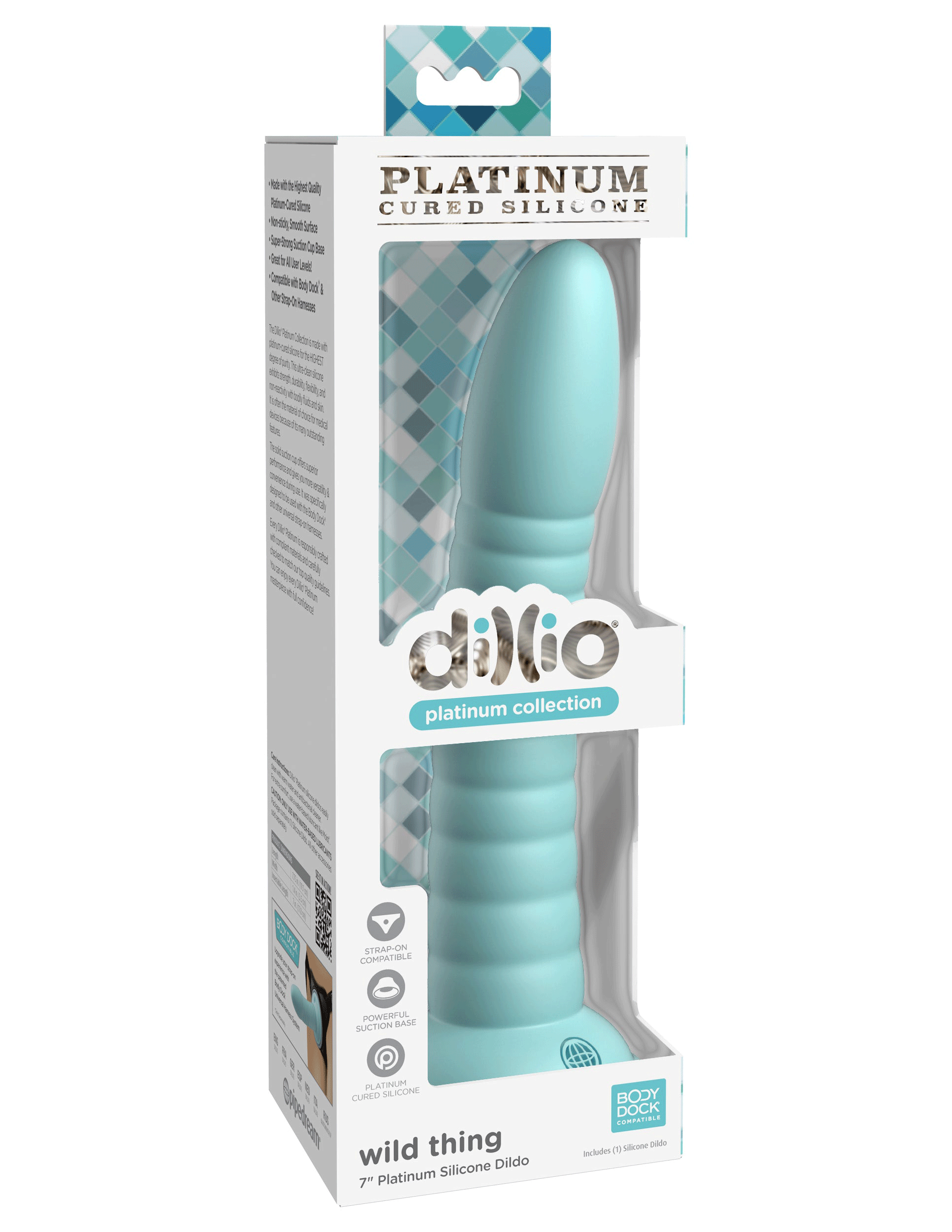 dillio platinum wild thing 7 inch dildo teal