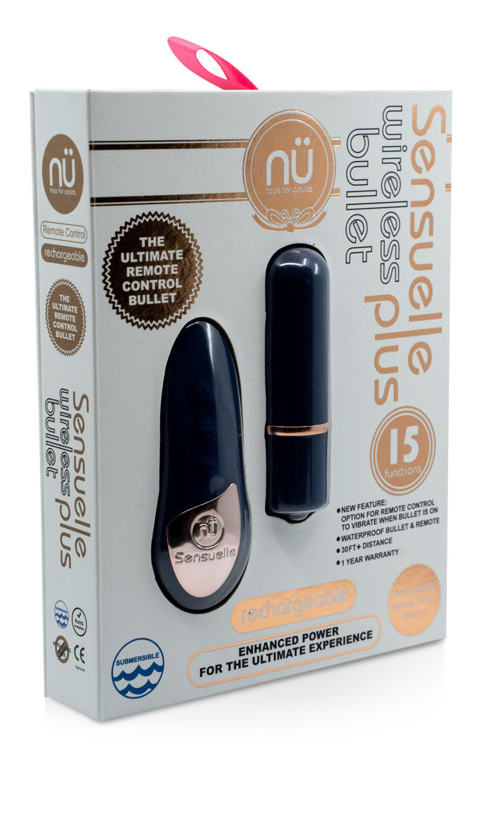 sensuelle remote control wireless bullet plus navy blue