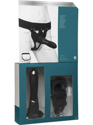 body extensions hollow large dong strap on 2 piece set black body extensions hollow large dong strap on 2 piece set black