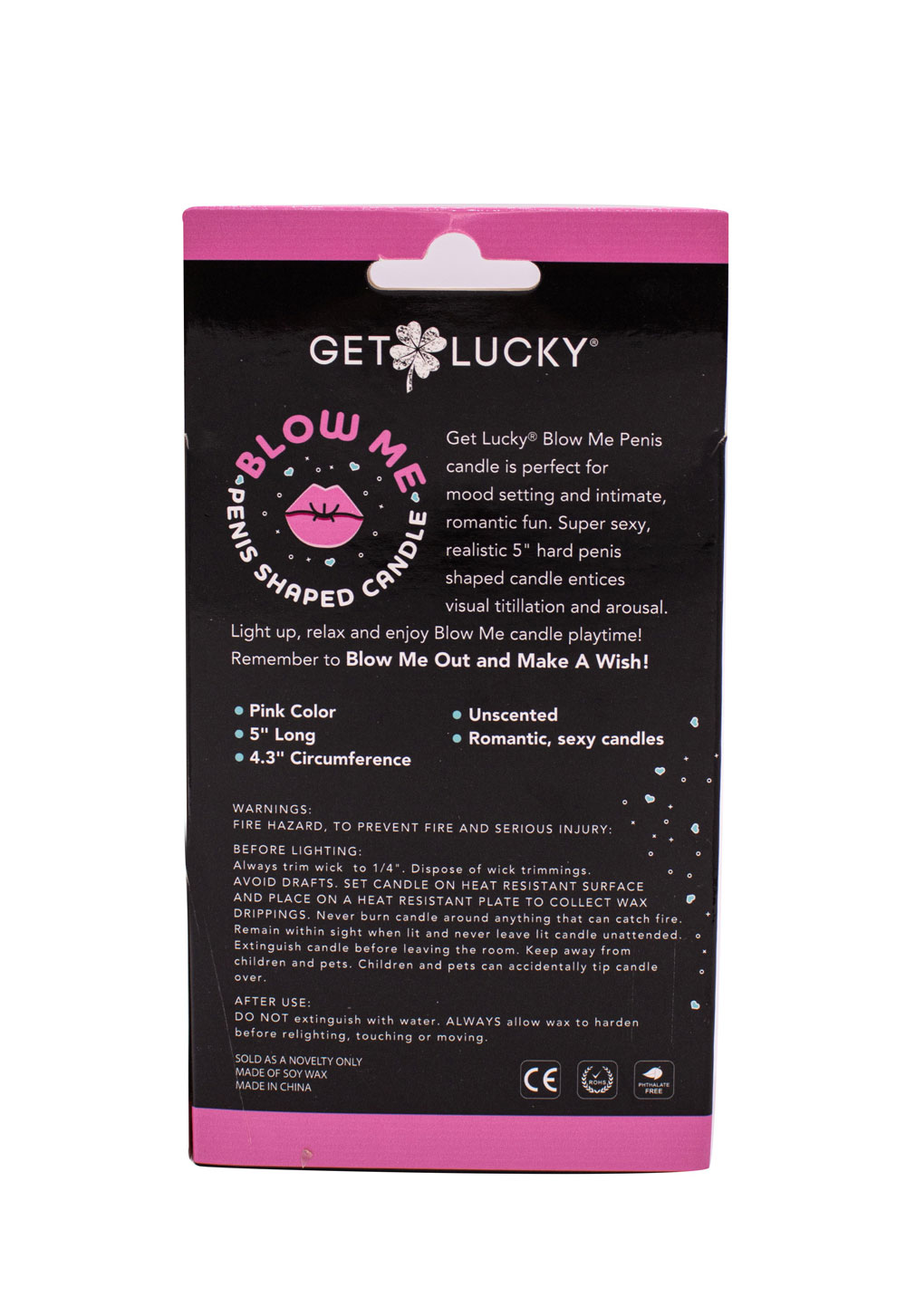 blow me penis candle pink