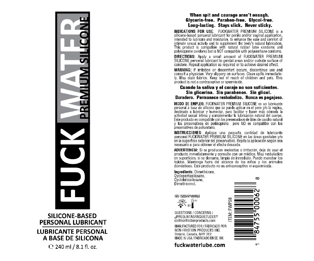 fuck water premium silicone lubricant 8 fl. oz.
