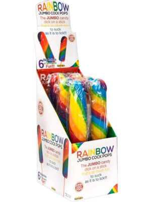 jumbo rainbow cock pops 6 piece display