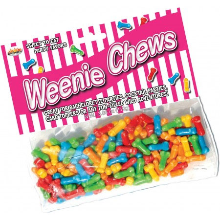 weenie chews multi flavor assorted penis shaped candy 125 piece bag