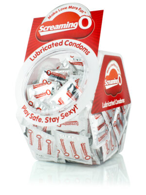 screaming o condoms lubricated 144 count bowl
