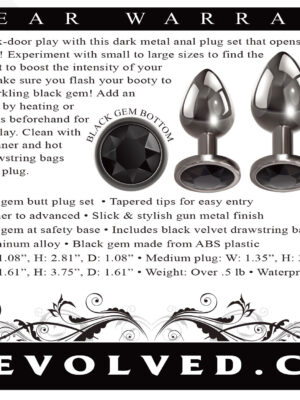 black gem anal plug set black gem anal plug set