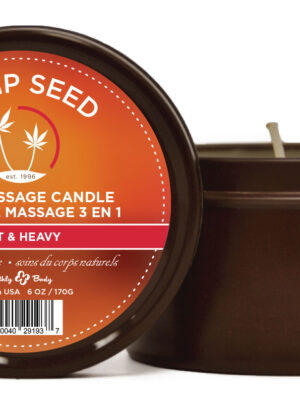 3 in 1 massage candle hot and heavy 6 oz hemp seed