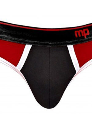 retro sport panel jock l/ xl black/ red