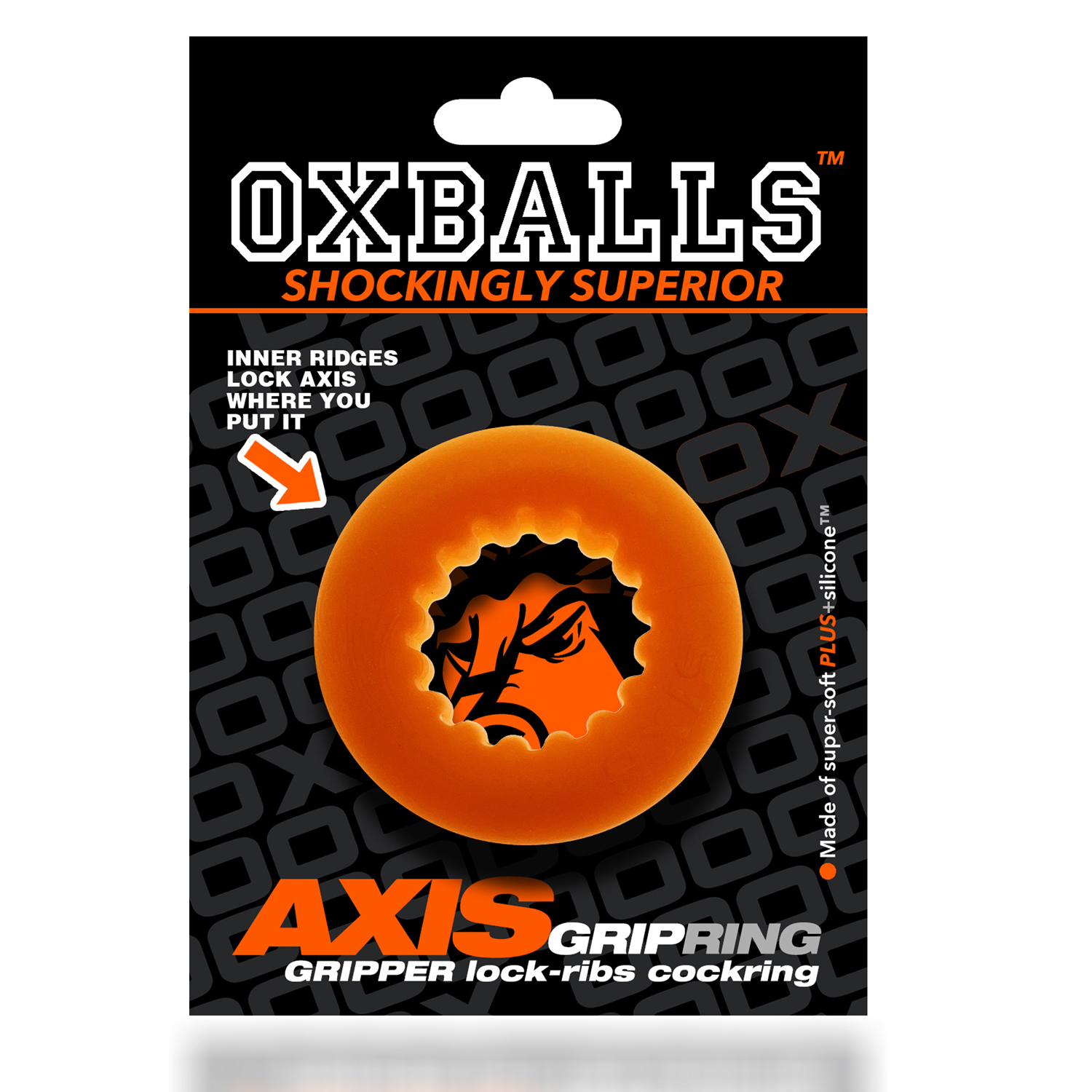axis rib griphold cockring orange ice