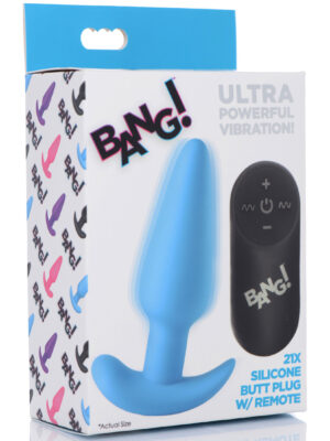 21x silicone butt plug with remote blue 21x silicone butt plug with remote blue