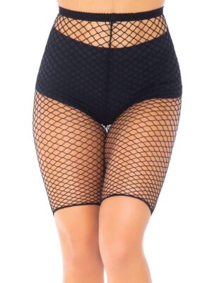 industrial fishnet biker shorts one size black