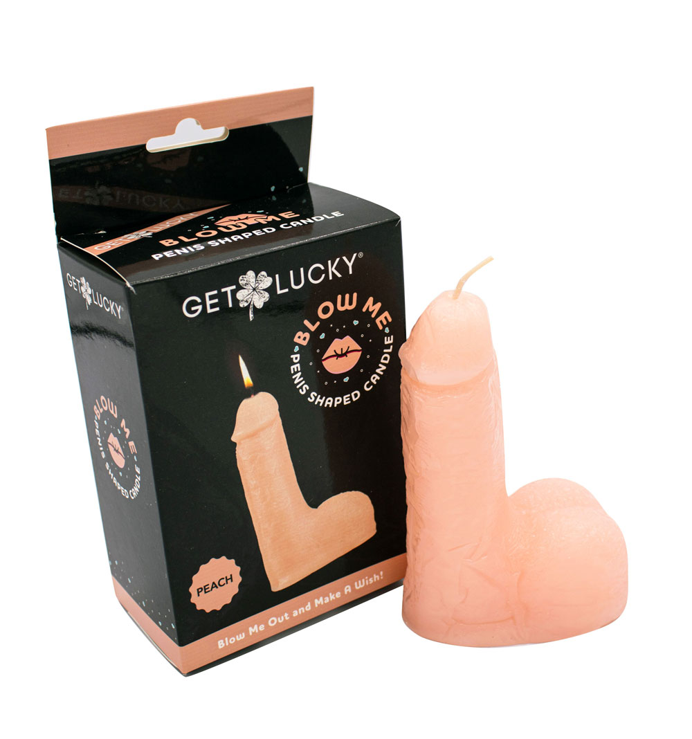 blow me penis candle peach