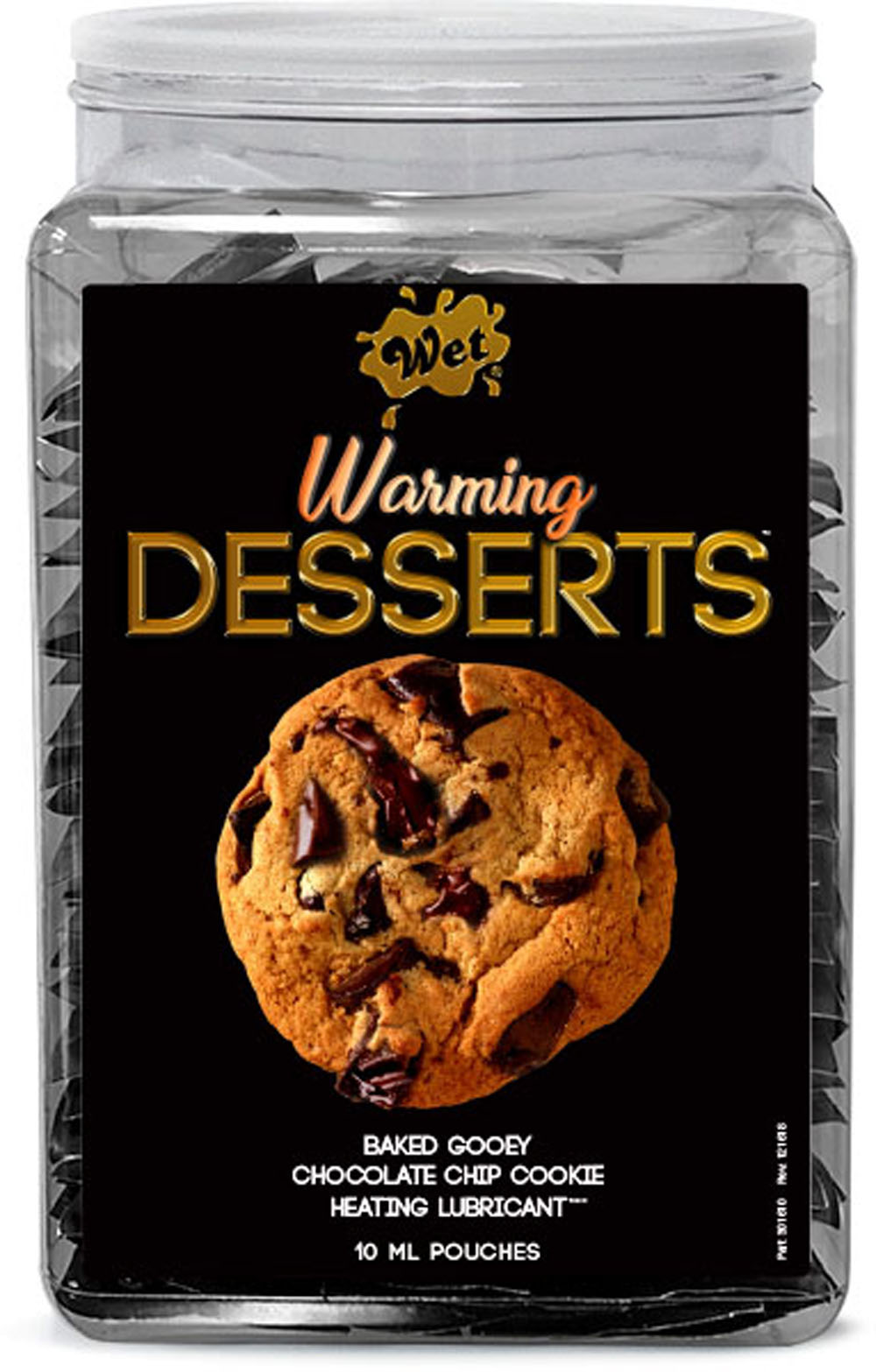 wet warming desserts baked gooey chocolate chip cookie 10 ml pouches 144pc