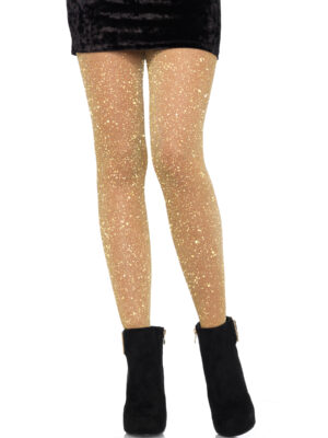 lurex tights one size gold