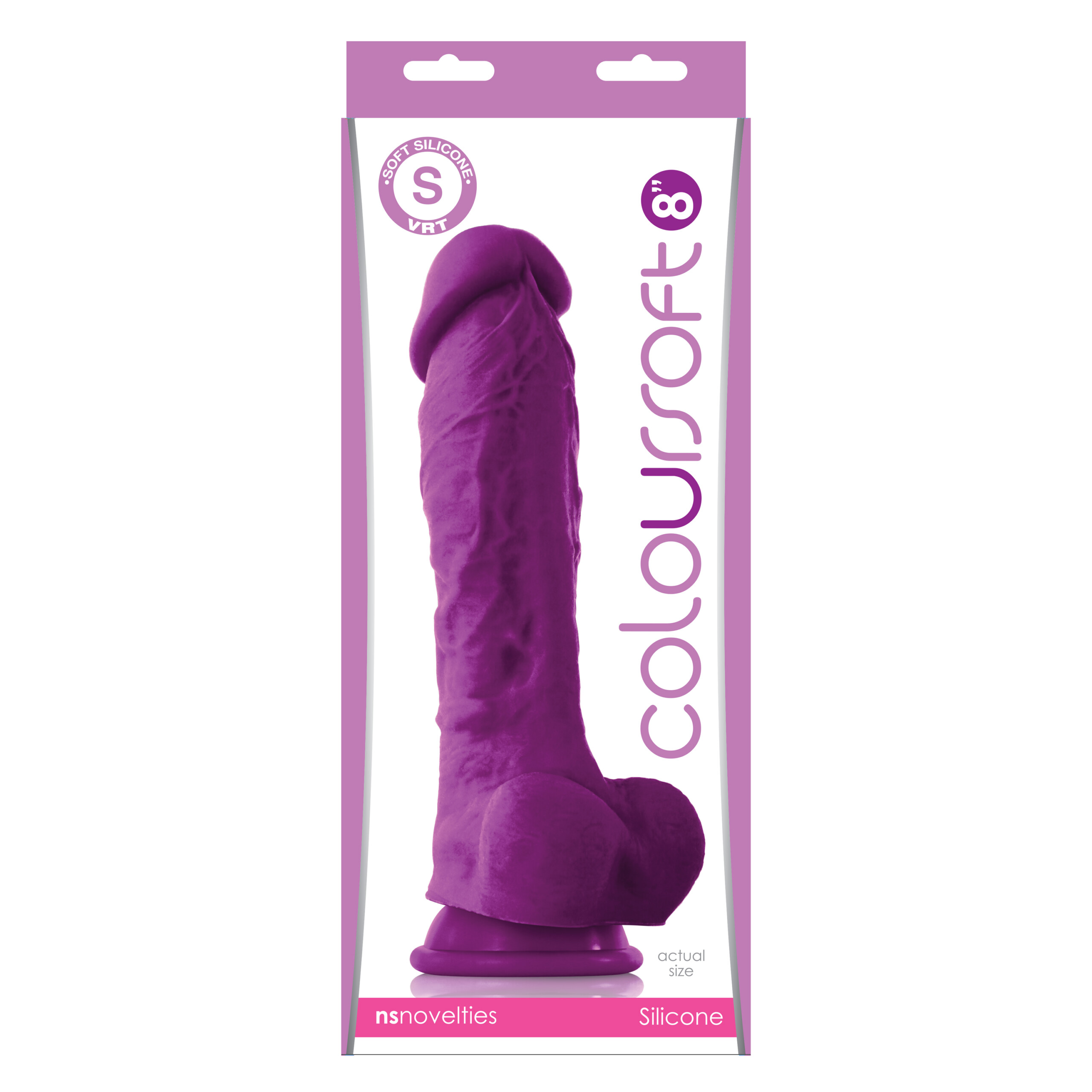 coloursoft 8" soft dildo purple