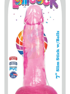 lollicock 7 inch slim stick with balls cherry ice