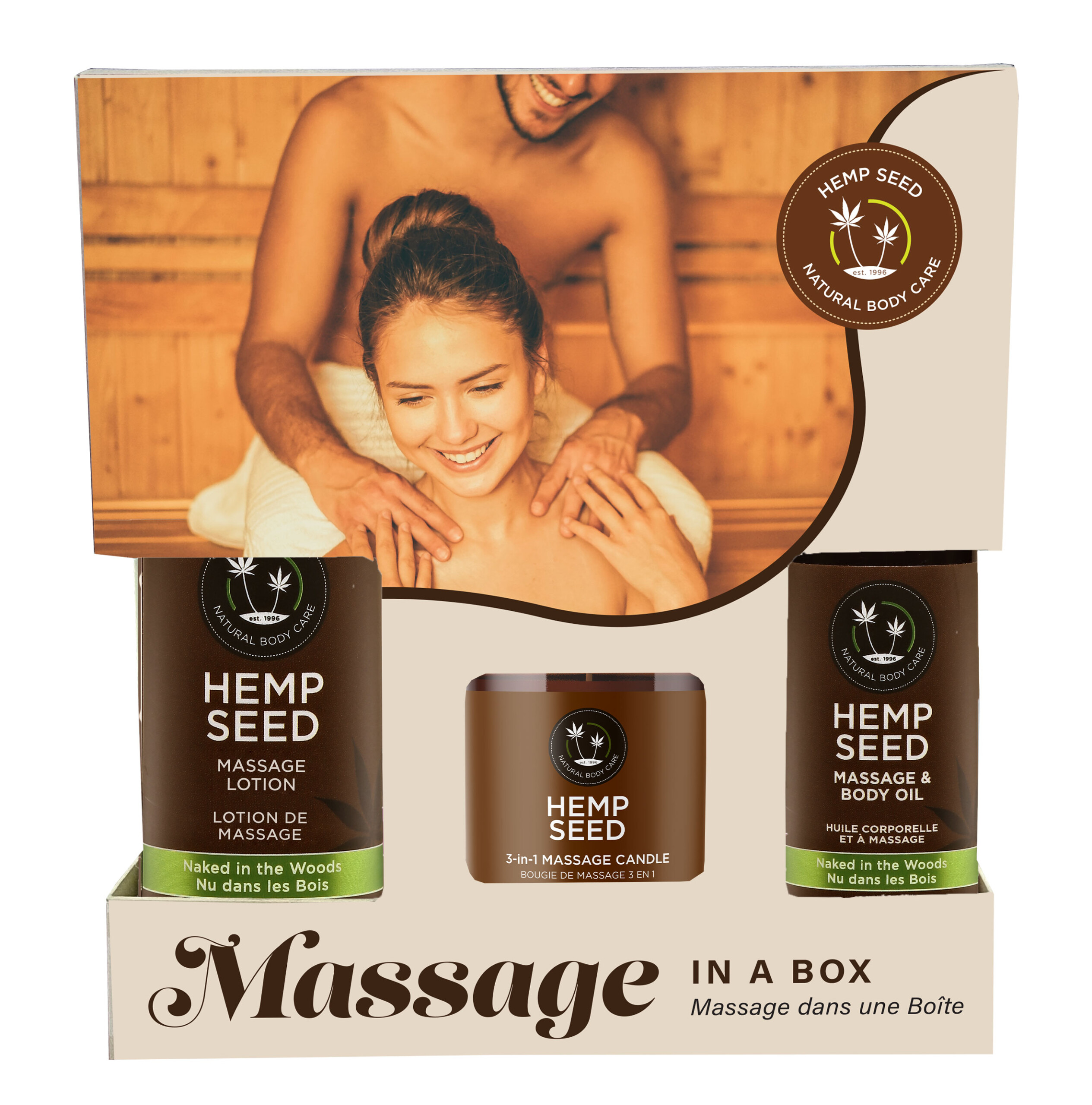 hemp seed massage in a box gift set naked in the woods