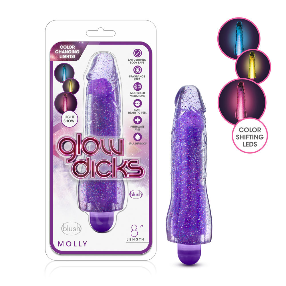 glow dicks molly glitter vibrator purple glow dicks molly glitter vibrator purple