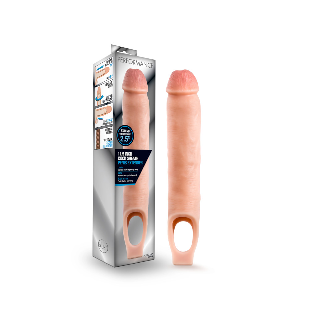performance 11.5 inch cock sheath penis extender vanilla