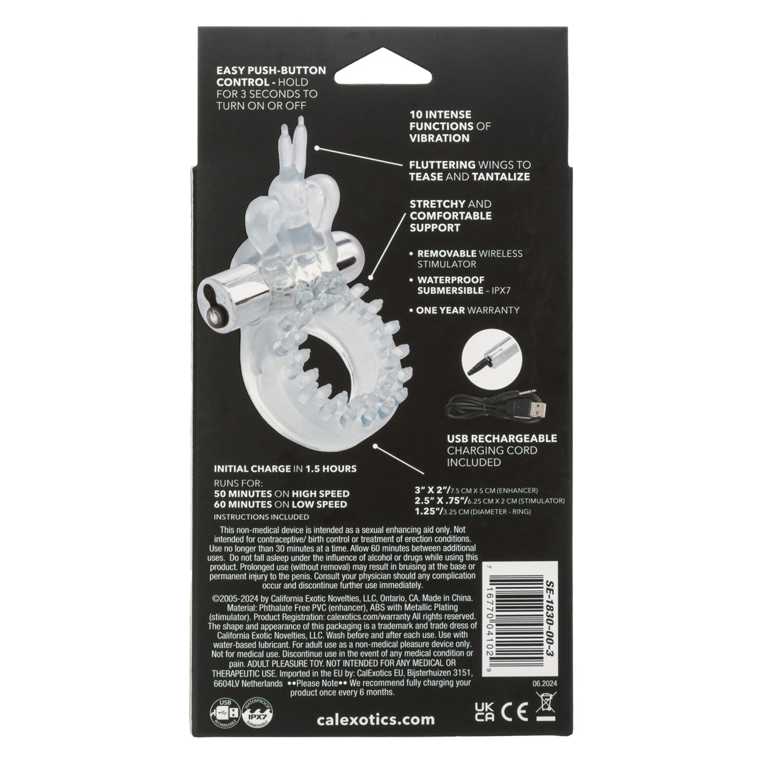 wireless butterfly ring rechargeable