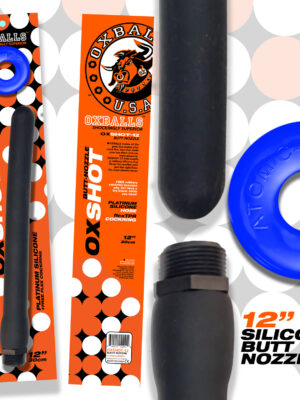 oxshot butt nozzle shower hose 12 inch black blue oxshot butt nozzle shower hose 12 inch black blue